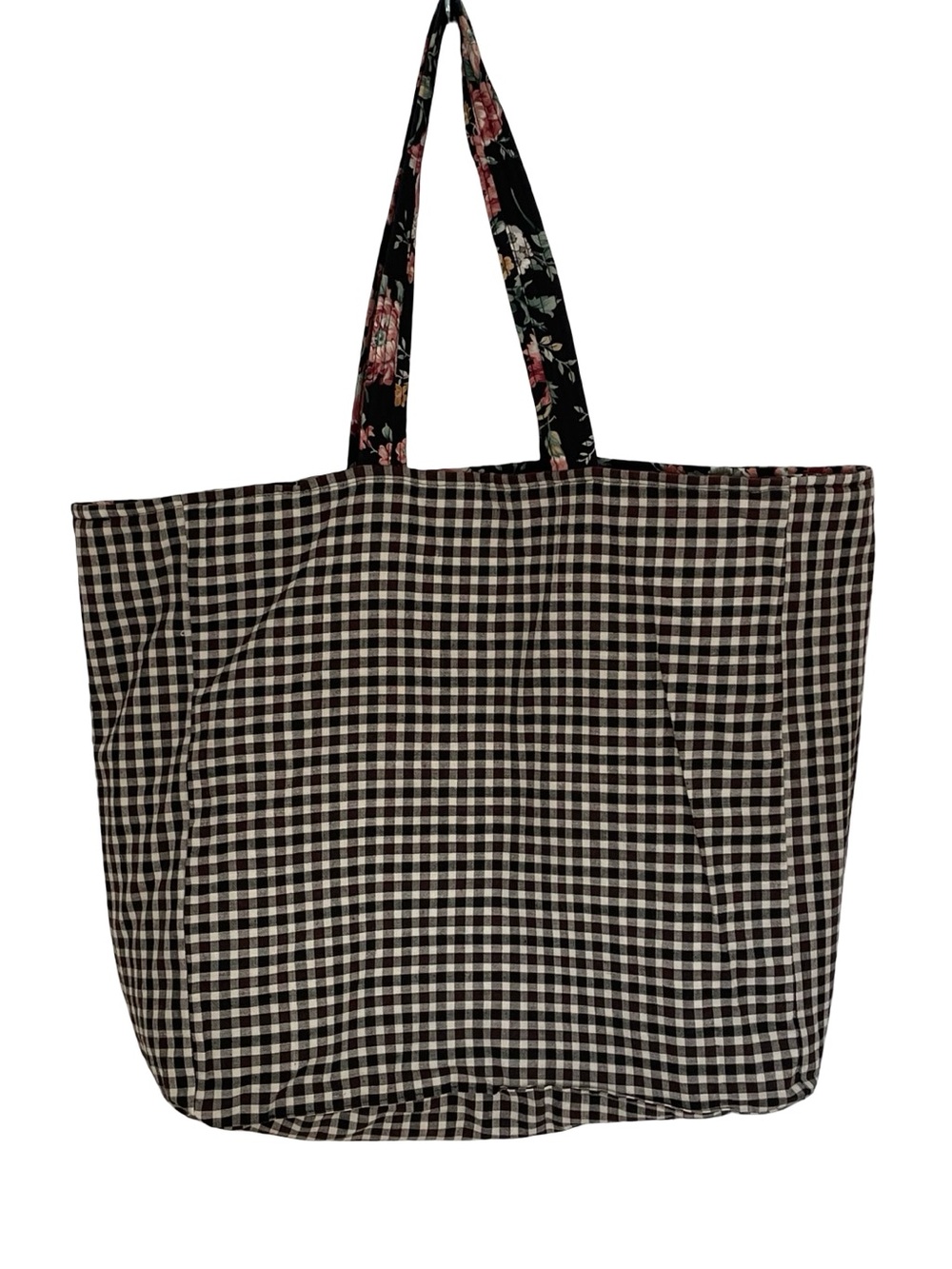 Handmade Quilted Floral reversible Tote Bag - Picture 4 of 4